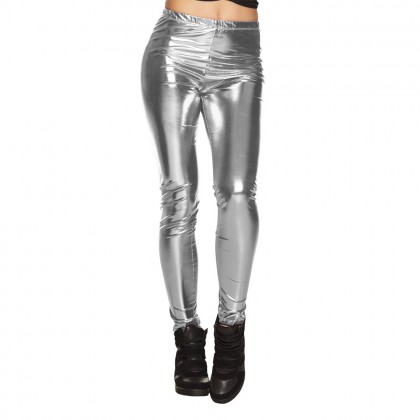 Legging Metallic zilver (L/XL stretch)