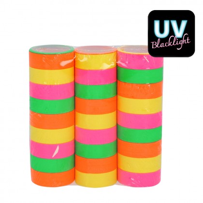 Set 3 rollen papieren serpentines Neon UV (4 m)