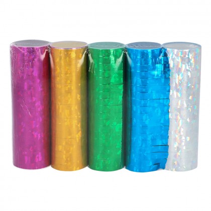 Set 5 rollen papieren serpentines Holografisch (4 m)