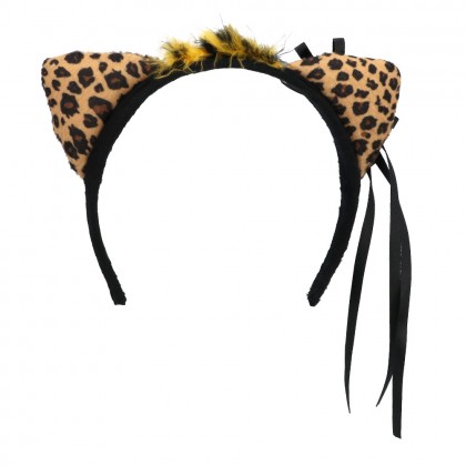 Set Cute leopard (Diadeem, choker, 2 armbanden, staart)