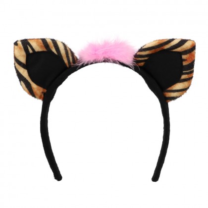 Set Sweet tiger (diadeem, choker, 2 armbanden, staart)