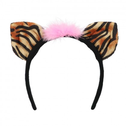 Set Sweet tiger (diadeem, choker, 2 armbanden, staart)