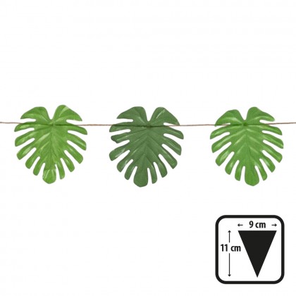 Polyester slinger Palmbladeren dubbelzijdig (4 m)