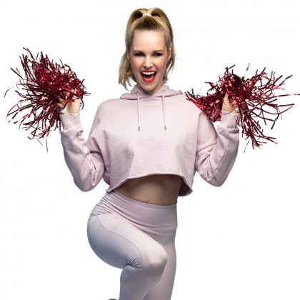 Paar pompoms Metallic rood