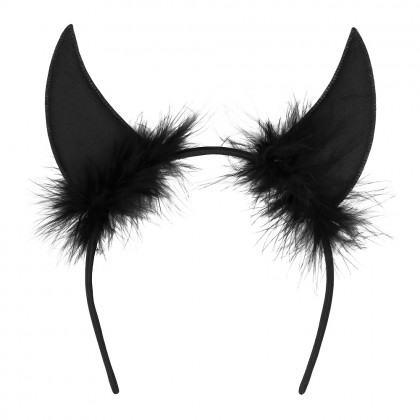 Diadeem duivelhoorntjes Demoon zwart