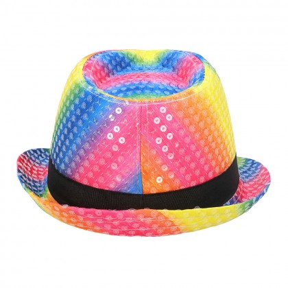 Hoed regenboog 'Happy birthday'
