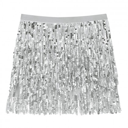 Minirokje Sparkle zilver (M/L)