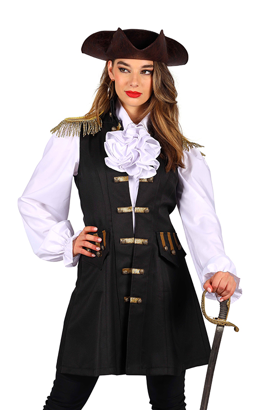 Dames piratenvest zwart