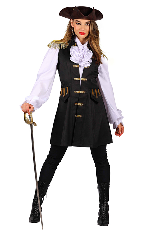 Dames piratenvest zwart