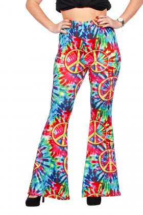 Hippiebroek peace tie-dye (V)