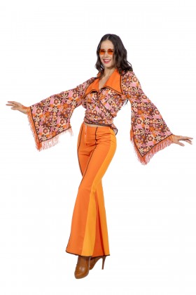 Seventies outfit oranje dames
