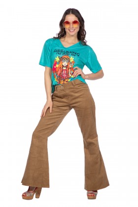 T-shirt hippie blauw (V)