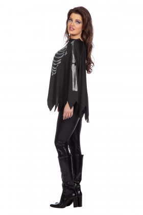 Poncho skelet strass steentjes