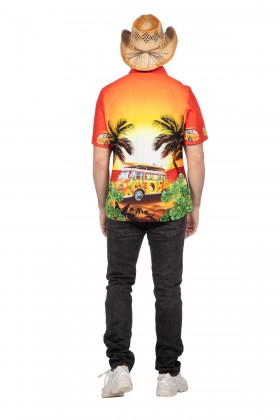 Hawaiishirt hippie busje oranje (V)
