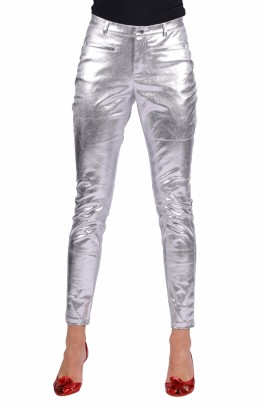 Stretchbroek metallic