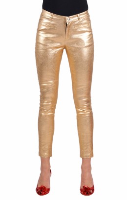 Stretchbroek metallic