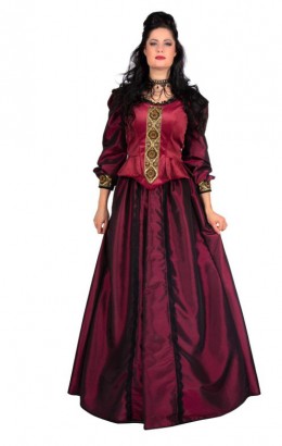 Middeleeuwse jonkvrouw jurk rood