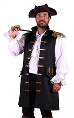 Heren piratenvest zwart