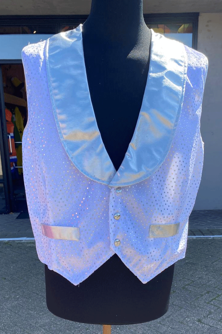 Wit glitter gillet heren