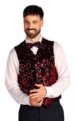 Heren paillettenvest 