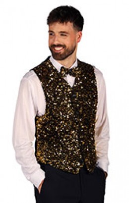 Heren paillettenvest