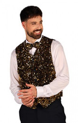 Heren paillettenvest
