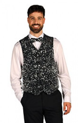 Heren paillettenvest