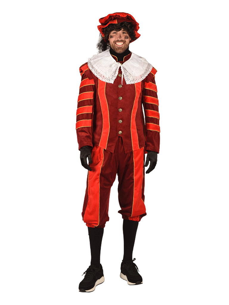 Heren Pietenpak 'luxe Cadiz Oranje/'rood