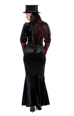 Luxe jurk gothic zwart/rood