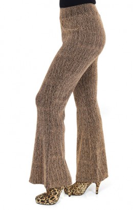Flared pants glitter goud