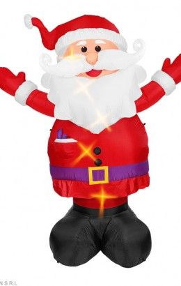 Kerstman opblaasbaar met licht 300 cm.