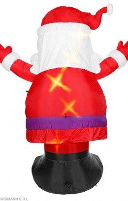 Kerstman opblaasbaar met licht 300 cm.
