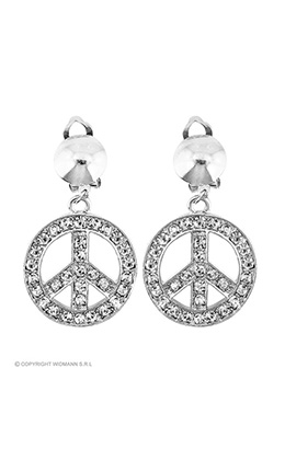 peace and love oorbellen strass