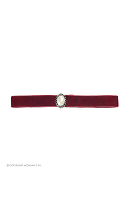 nekband burgundy met steen