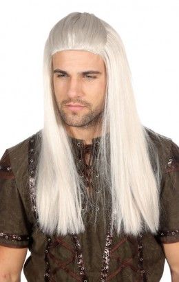 Pruik fantasy met dunne vlecht
