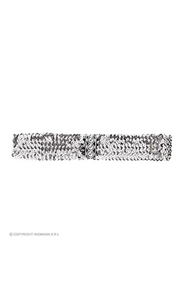 riem pailletten, zilver