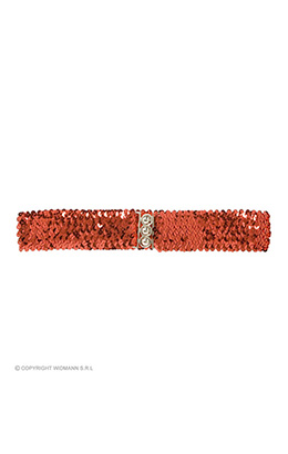 riem pailletten, rood