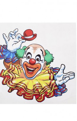 Raamsticker clown 35x40 cm.