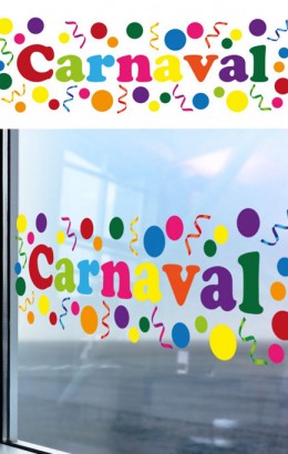 Raamsticker Carnaval 75x25 cm.