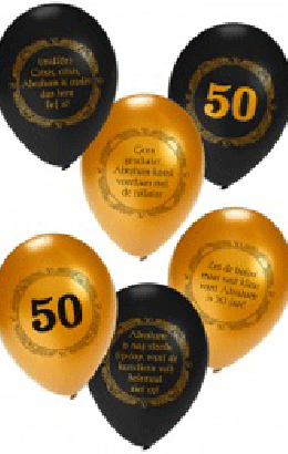 Balon Sarah metalic- zwart- goud