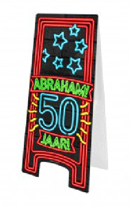 Waarschuwingsbord neon Abraham