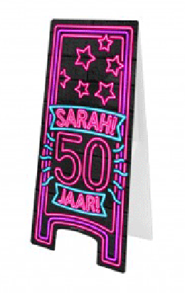 Waarschuwingsbord neon Sarah