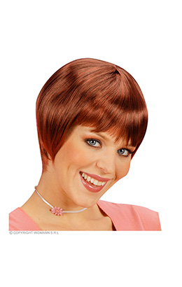 pruik, claudia bordeaux rood