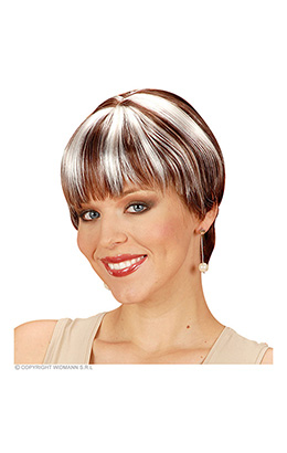 pruik, chanel bruin met blonde highlights