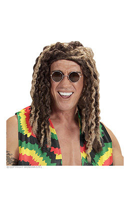 pruik, rasta blond/bruin