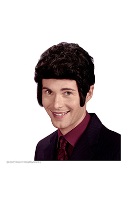 pruik, brad zwart