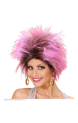 pruik, frenzy roze/zwart