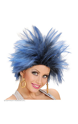pruik, frenzy blauw/zwart