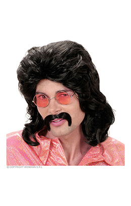 pruik, 70's man zwart