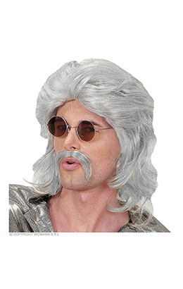 pruik, 70's man grijs